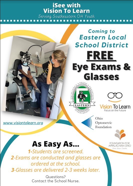 flyer for eye exams and glasses 